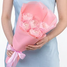 Букет из Розовых Ранункулюсов 5 шт