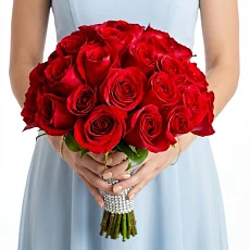Букет невесты из алых роз