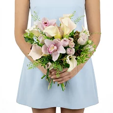 Свадебная композиция из орхидей и роз