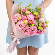 9 Розовых Лизиантусов в упаковку