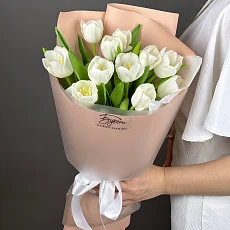 Букет из 11 Белоснежных тюльпанов