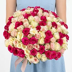 101 Белая и Розовая Роза