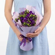 15 Фиолетовых Фрезий в упаковке