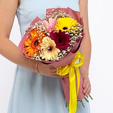 Букет "Герберы и Гипсофилы" мини