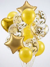 фонтан из золотых воздушных шаров, 14 шт