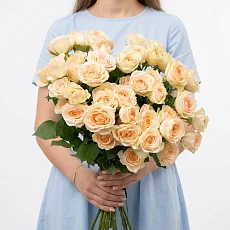 11 Кремовых кустовых роз