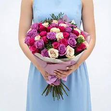 45 роз с писташью (40 см)