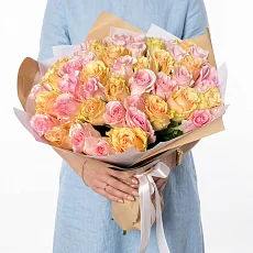 Букет из 51 розы Карамелька (40 см)