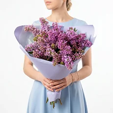 Композиция 7 веток сирени в дизайнерской упаковке