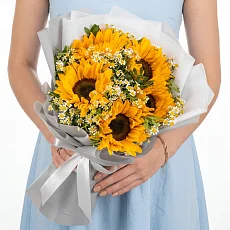 Букет из Ромашек и Подсолнухов