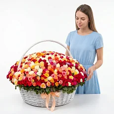 501 Роза Микс в корзине