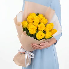 Букет из 15 Желтых Кенийских Роз