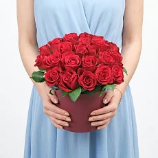 Коробочка с красными розами, 25 шт