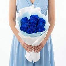 7 Синих роз в упаковке