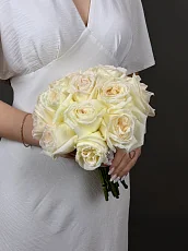 Свадебный букет с пионовидными розами