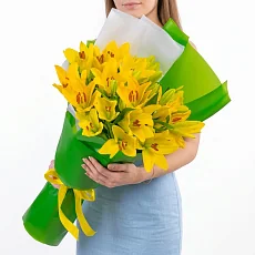 7 Желтых Лилий в упаковке