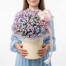 Радужная композиция с гипсофилой