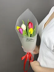 5 Ярких разноцветныз Тюльпанов