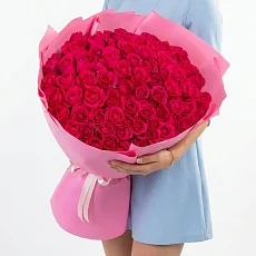 Букет из 75 Малиновых Роз