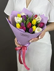 Букет 15 Микс Тюльпанов