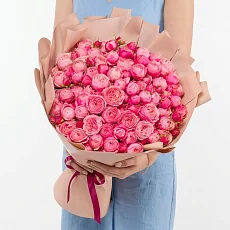 Букет 21 нежная кустовая роза микс