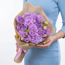 5 Сиреневых Лизиантусов в упаковке