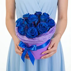 9 Синих Роз в коробке