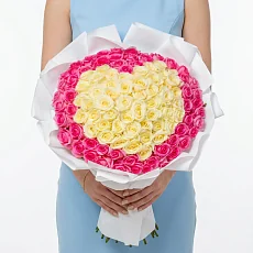 101 Кенийская белая и розовая роза