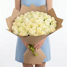 Роза белая 31 шт в упаковке