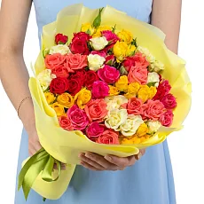 21 Разноцветная кустовая роза