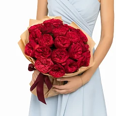 Монобукет из Пионовидных Красных Роз