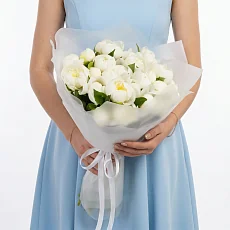 Белые пионы 25 шт