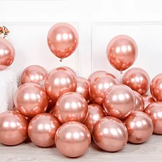 Воздушные шары "Хром", Розовое Золото, 15 шт