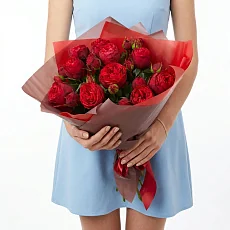 11 Кустовых Бордовых Роз