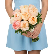 Свадебный букет с пионовидными розами