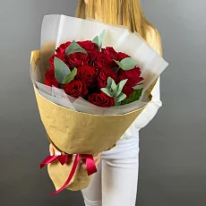 Букет из красной розы премиум