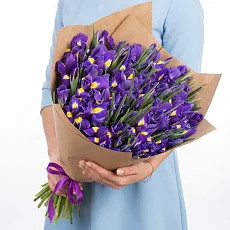 29 Синих Ирисов в упаковке