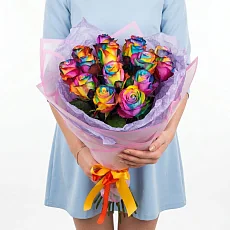 15 Радужных Роз