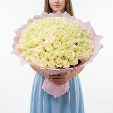 101 шикарная Белая роза