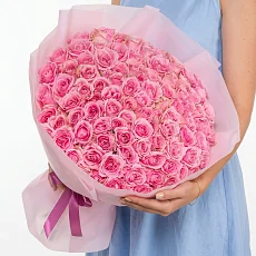 Букет из 101 розовой розы