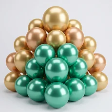 Воздушный шар "Хром" зеленый, 10 штук