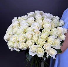 Букет из 51 белой эквадорской розы