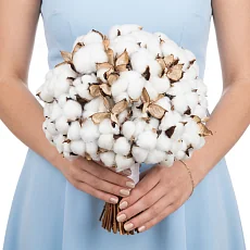 Букет невесты из белого хлопка