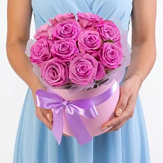 Коробка из 11 Фиолетовых Роз