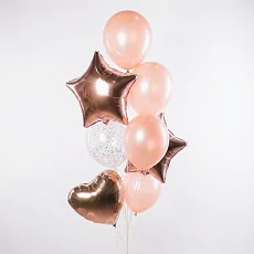 Розовое золото Фонтан из шаров