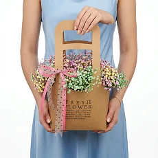 Гипсофила радужная в стильной сумке