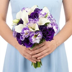 Букет невесты с каллами  и эустомой