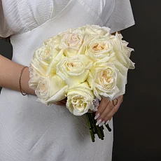 Свадебный букет с пионовидными розами