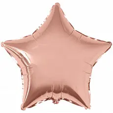 Фольгированные шары без рисунка 3204-0751 ф б/рис уп 18" звезда металлик rose gold