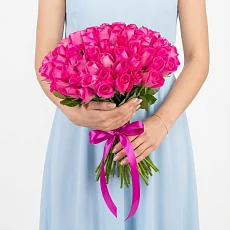 75 Розовых Роз 40см